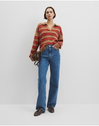 Country Road - Australian Cotton Blend Stripe Knit Polo