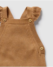 Wilson & Frenchy - Organic Knitted Ruffle Overalls - Babies