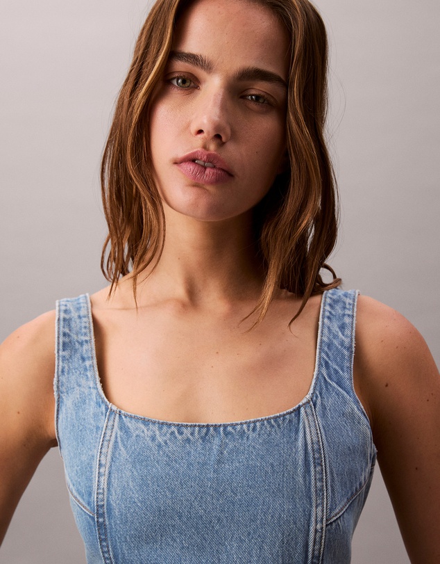 Calvin Klein Jeans - Scoop Neck Denim Mini Dress