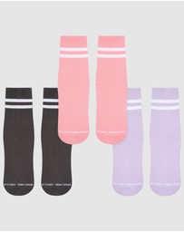 High Heel Jungle - Varsity Pilates Yoga Grip Socks - 3 Pack