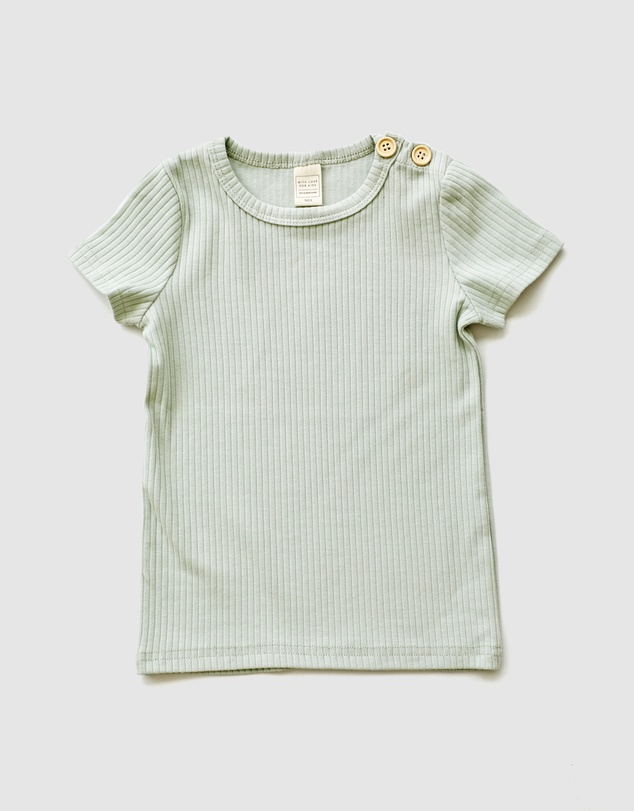 WITH LOVE FOR KIDS - BASICS Wide Ribbed Short Sleeve Top - Kids