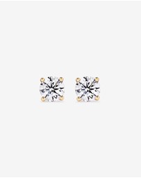 Michael Hill - 0.60 Carat TW Round Brilliant Laboratory-Grown Diamond Solitaire Stud Earrings in 10kt Yellow Gold