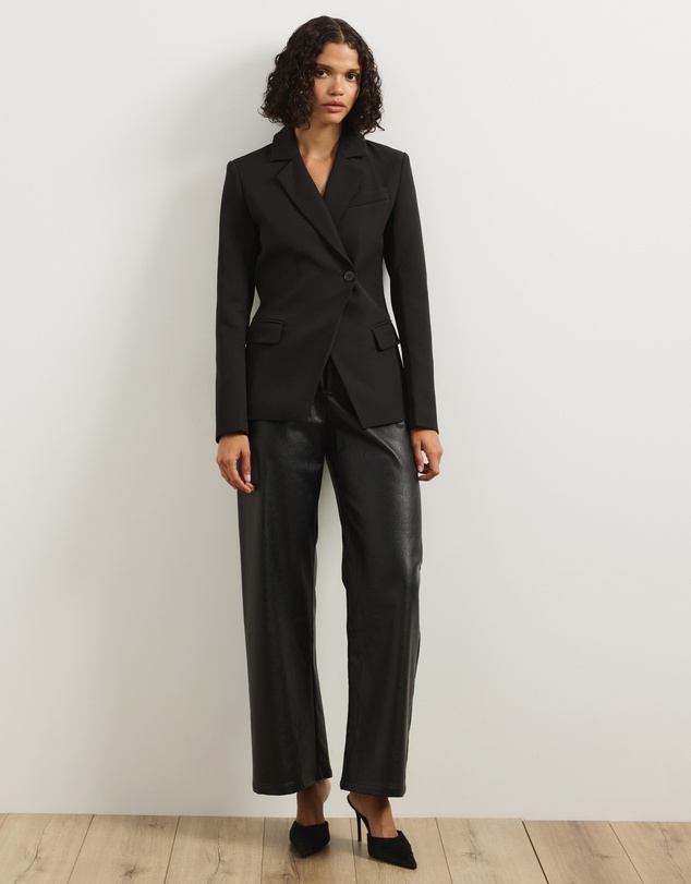 Atmos&Here - Laura Leather Look Straight Leg Pants