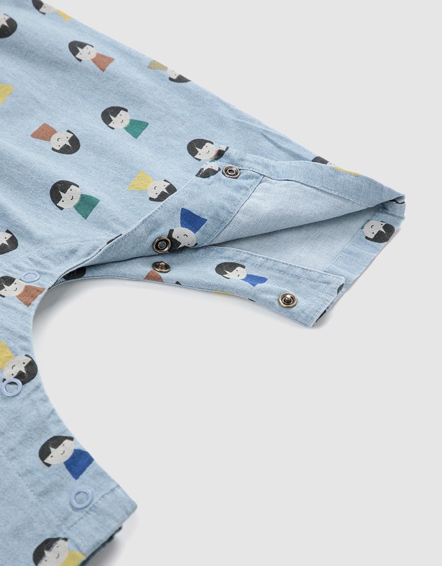 Bobo Choses - Game Pawns All Over Light Denim Overalls - Babies