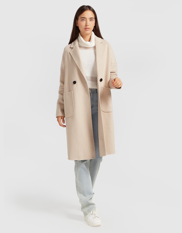 Belle & Bloom - Publisher Double-Breasted Wool Blend Coat