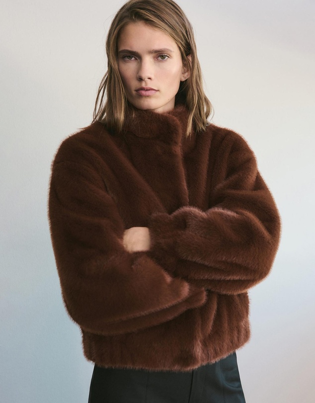 M.N.G - Faux-Fur Jacket With Pockets
