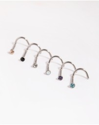 Lovisa - Surgical Steel Frosty Nose Stud 6-Pack