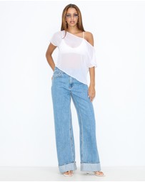 Dazie - Ava Chiffon Asymmetrical Top