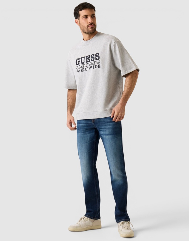GUESS - Short Sleeve Fine Terry Crewneck Sweatshirt