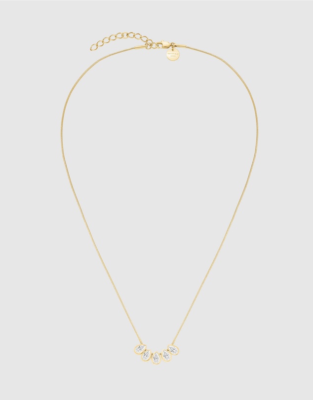 Rosefield - The Octagon XS - Gold Tone Watch and Playful Crystals Necklace Set