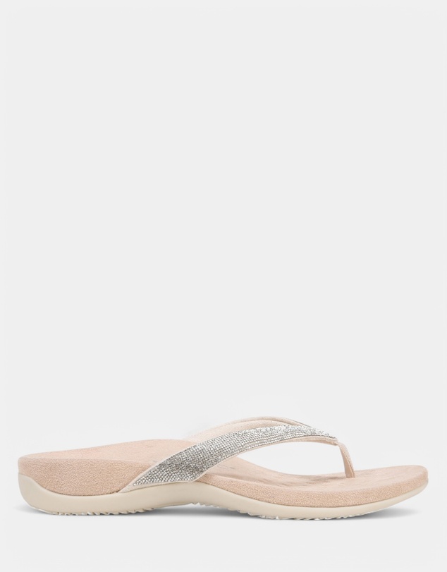 Vionic - Dillon Shine Toe Post Sandal - Cream