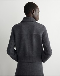 COS - Ribbed-Collar Boiled Merino Wool Jacket