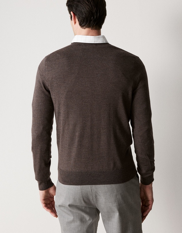 Trenery - Merino Crew in Chocolate