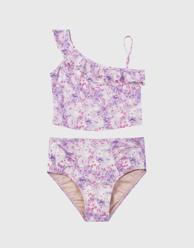Aqua Blu Kids - Cherry Blossom One Shoulder Bikini Set - Teens