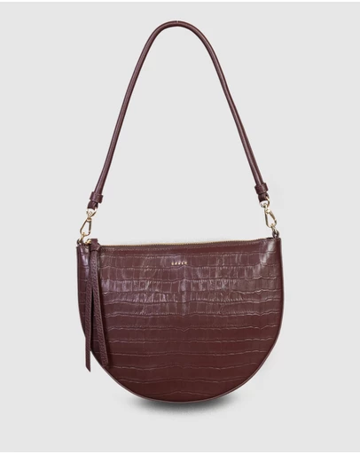 SABEN - Gani Shoulder Bag Espresso Croc