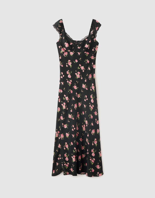M.N.G - Floral Dress with Lace Trim