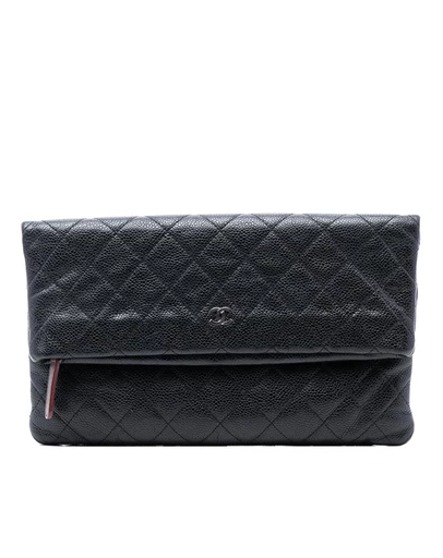 Pre-Loved by Azura Reborn - Pre-Loved Quilted Caviar CC Beauty Foldover Clutch