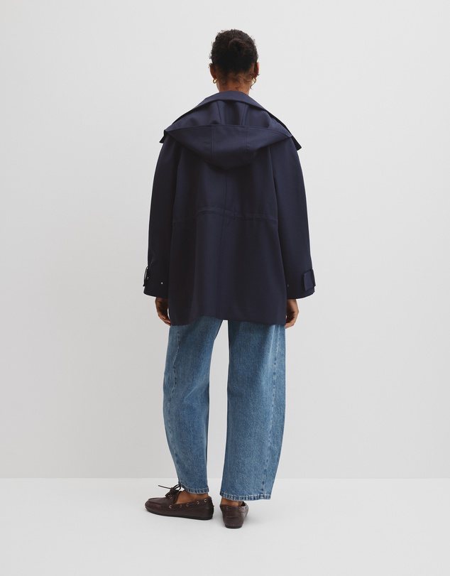 Country Road - Wool Blend Tailored Funnel Coat