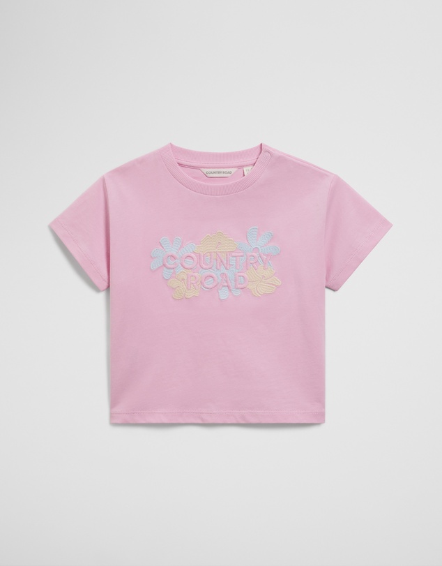 Country Road - Short Sleeve Print Applique T-shirt