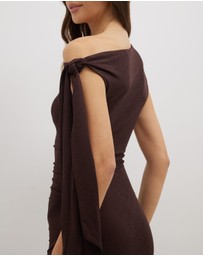 Dazie - Dance Fever Tie Shoulder Jersey Maxi Dress