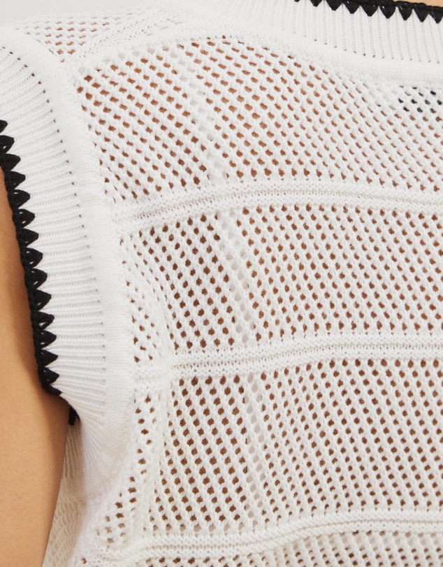 Atmos&Here - Benny Contrast Knit Vest Top