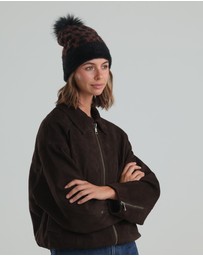 Morgan & Taylor - Hazel Leopard Beanie in Brown