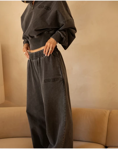 SSAINT - SŚAINT Acid Wash Trackpant Charcoal