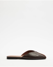 AERE - Suede Leather Spliced Slides