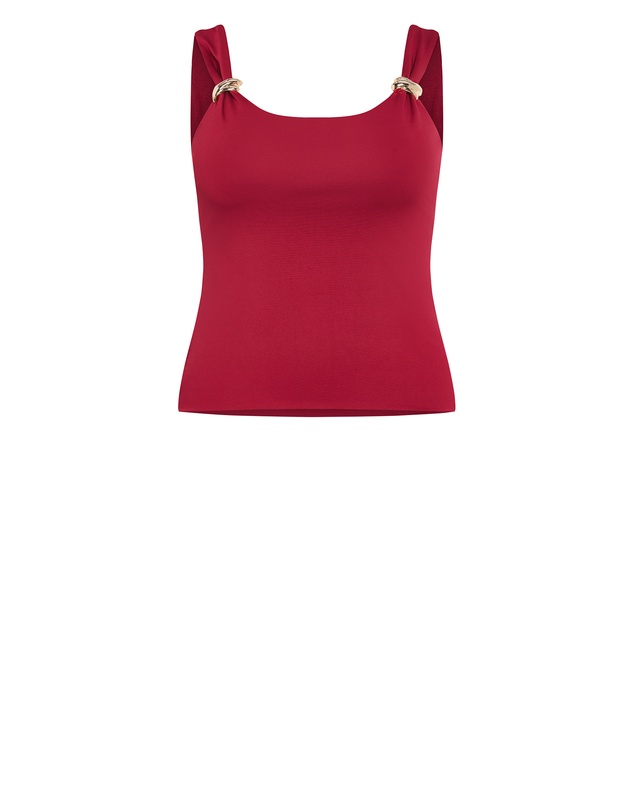 City Chic - Plus size Arami Strap Detail Top - light berry