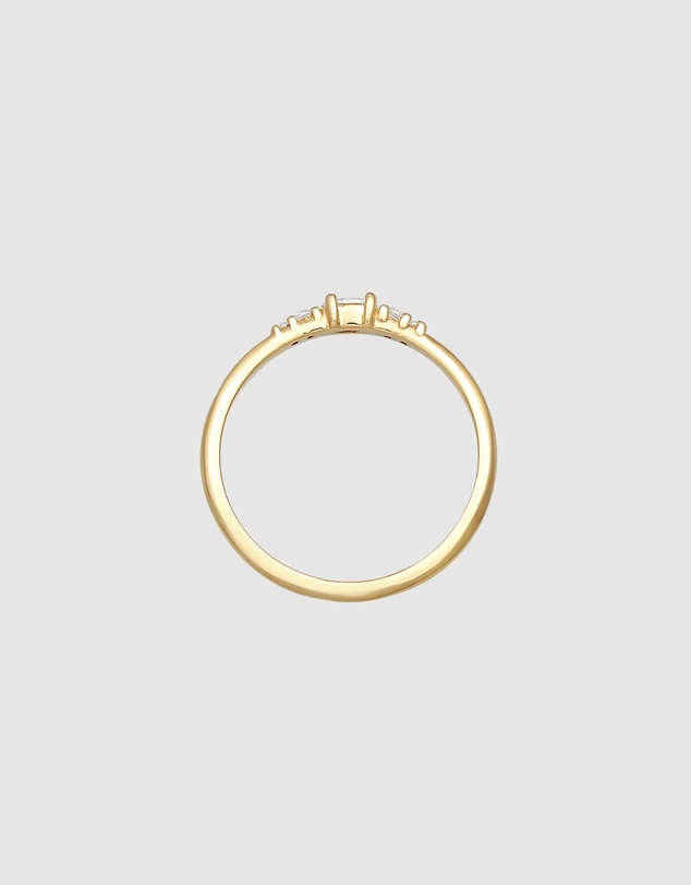Elli Jewelry - Zirconia Engagement Ring in Gold-Plated 925 Silver