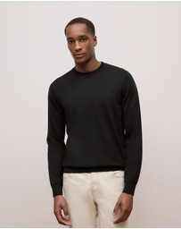 Trenery - Merino Classic Crew in Black