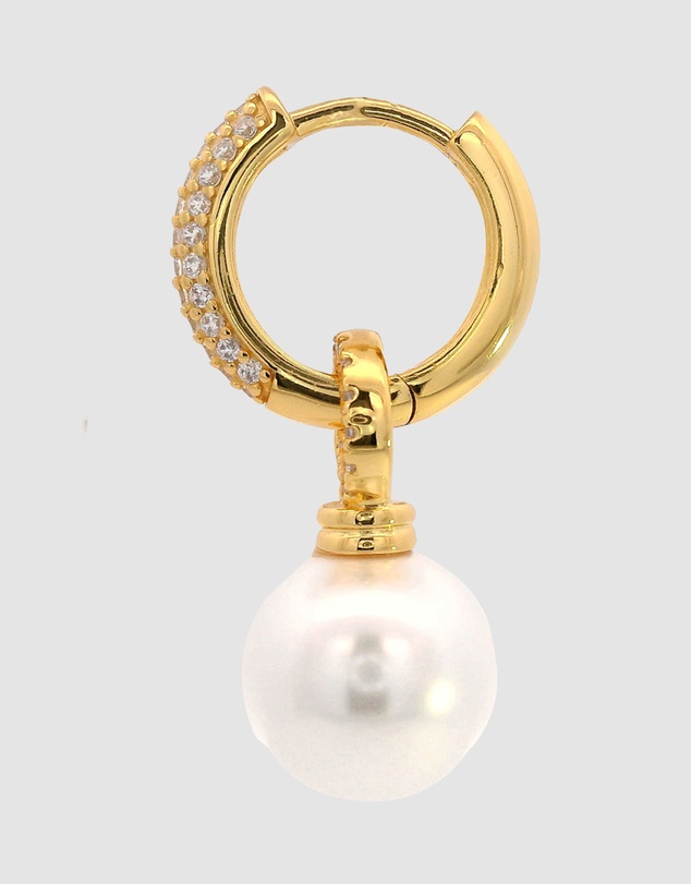 Georgini - Georgini Adagio Duo Hoop Pearl Earring Gold