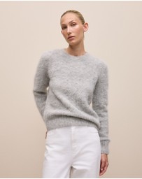 Trenery - Brushed Alpaca Pullover in Light Grey Melange