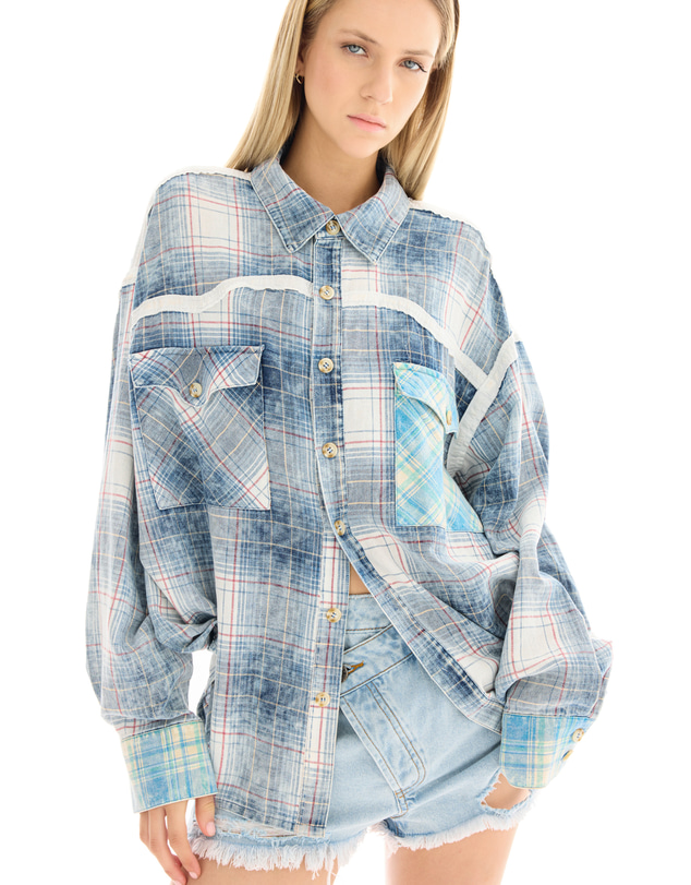 THE TALES - Patchwork Western Flannel Shirt