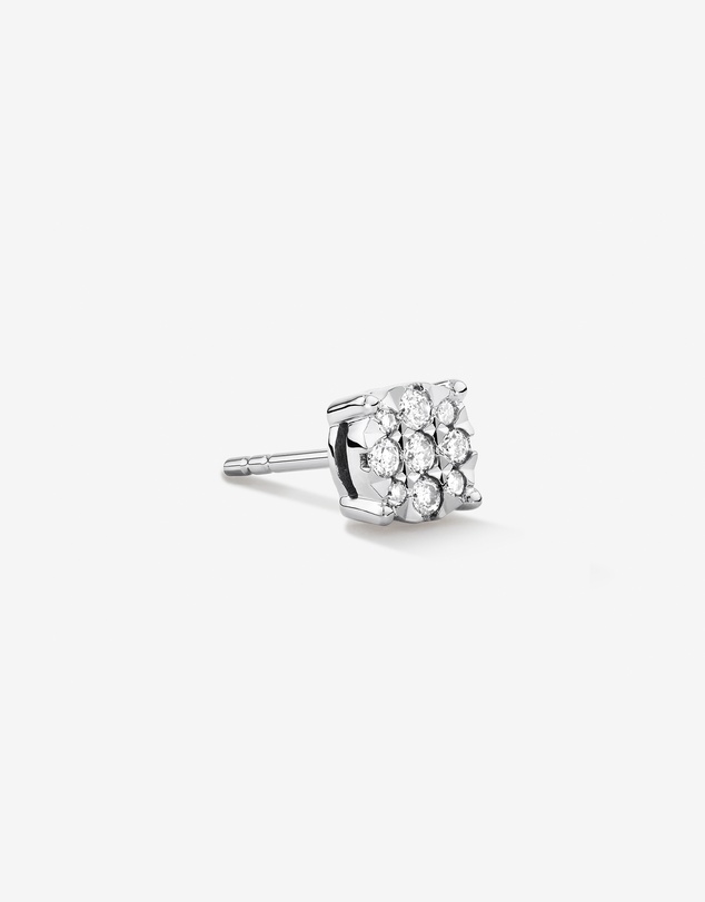 Michael Hill - Single Solitaire Stud Earring with 0.12 Carat TW of Diamonds In 10kt White Gold