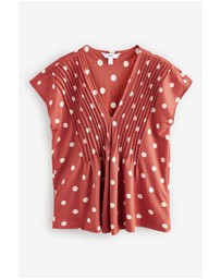 NEXT - Pintuck V-Neck Top