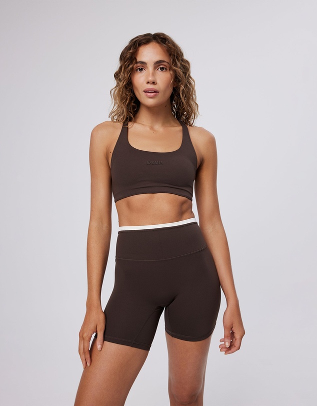 Upstate - Air Sculpt 6inch Contrast Bike Short - Espresso