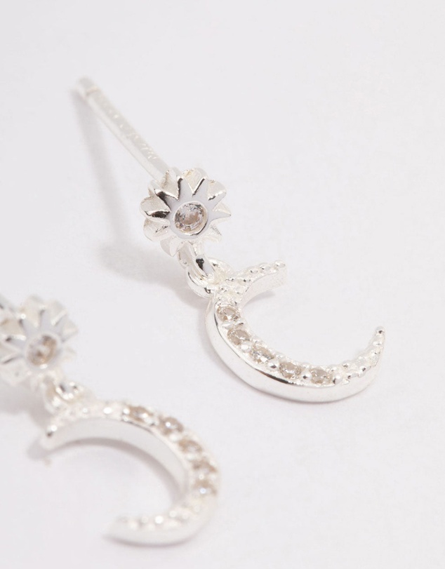 Lovisa - Sterling Silver Cubic Zirconia Drop Stud Earrings