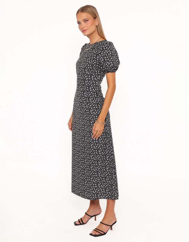 Petal & Pup - Gemima Maxi Dress - Black Ditsy Floral