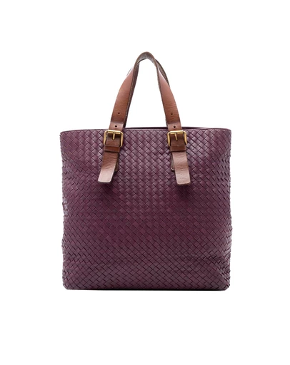 Pre-Loved by Azura Reborn - Pre-Loved Bicolor Nappa Intrecciato Belt Strap Tote