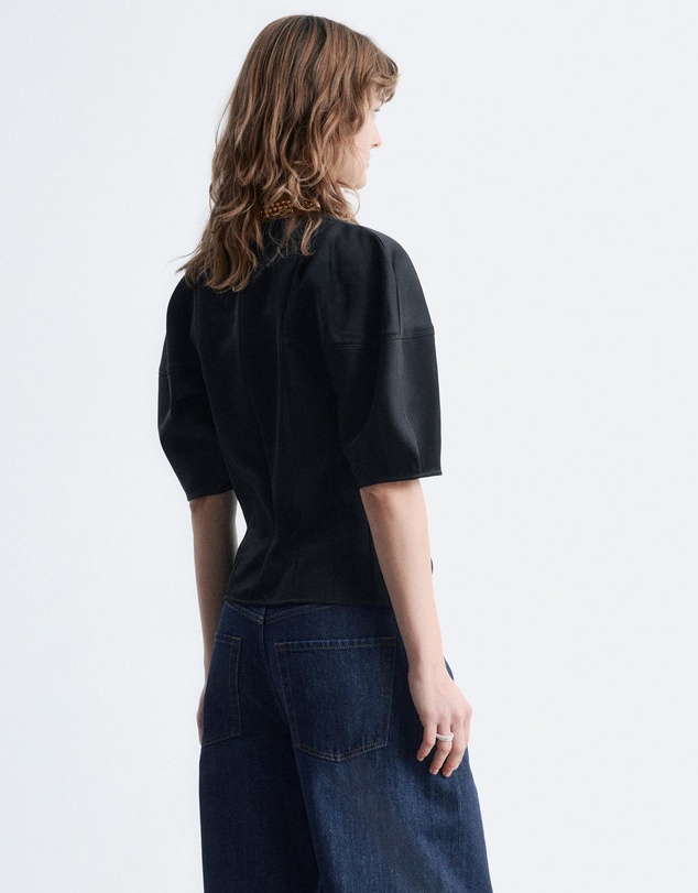 & Other Stories - Satin Puff-Sleeve Top