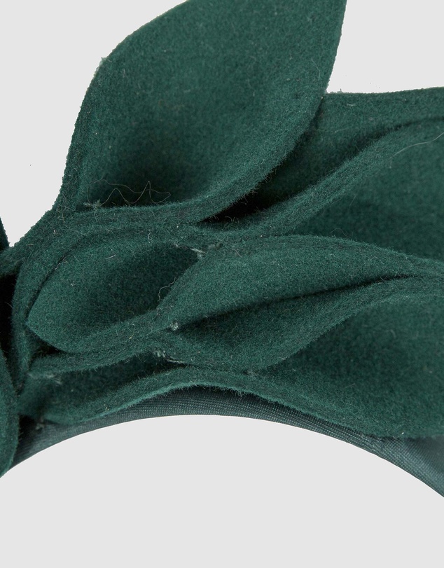Max Alexander - Felt Green Winter Racing Fascinator