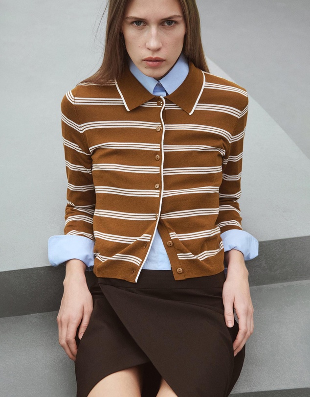 M.N.G - Cardigan With Shirt Collar