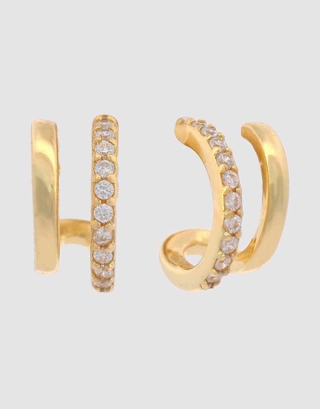 Georgini - GEORGINI MIDNIGHT VELVET RATRI DOUBLE EARRING GOLD
