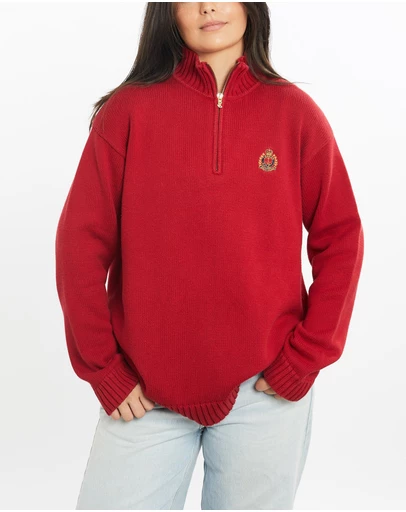 Vintage by The Real Deal - Pre Loved - Vintage 90s Lauren Ralph Lauren Quarter Zip Knit Sweater