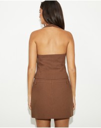 Dazie - Aura Linen Blend Halter Vest