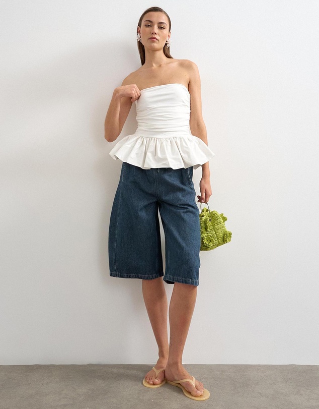 TOPSHOP - Camilla Peplum Bandeau Top Jrs
