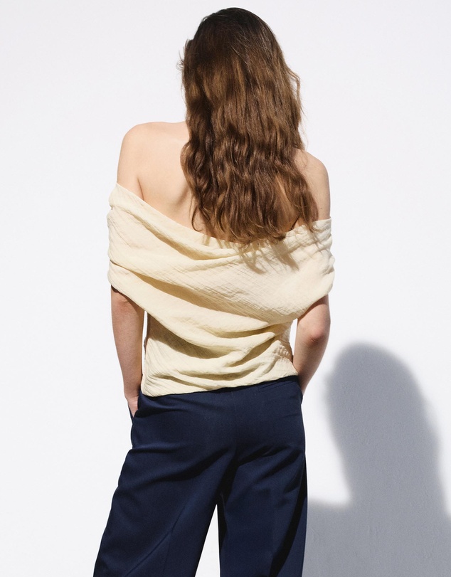 M.N.G - Draped Asymmetrical Blouse