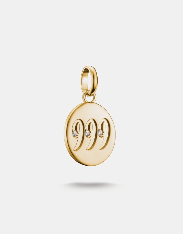THOMAS SABO - THOMAS SABO Connect Charm angel number 999 with stones Gold