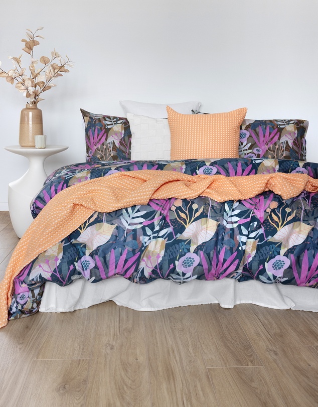 Bambury - Hana Botanical Printed Cotton Quilt Cover Set - Reversible